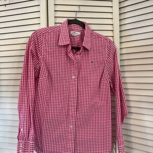 Vineyard Vines Pink Gingham Cotton Poplin Button Down Shirt Size 4